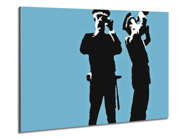 Searching Constables Blue Metal Print
