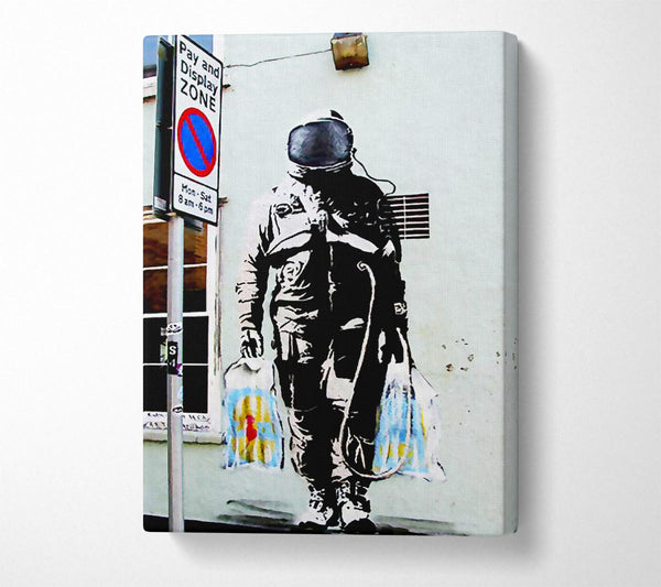  A Canvas Print of Banksy Shopping Bag Soldier Canvas Print
