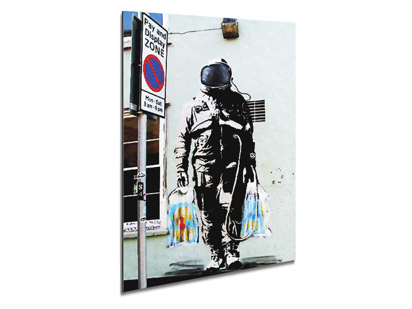 Shopping Bag Soldier Metal Print