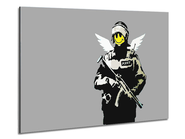 Smiley Face Angel Metal Print
