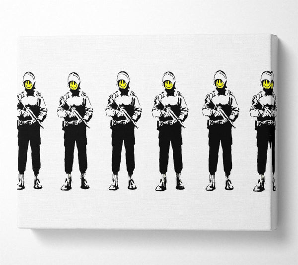  A Canvas Print of Banksy Smiley Face Line-Up Canvas Art