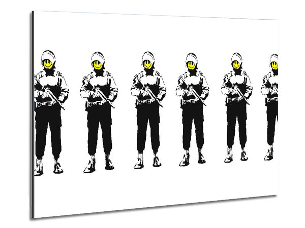 Smiley Face Line-Up Metal Print