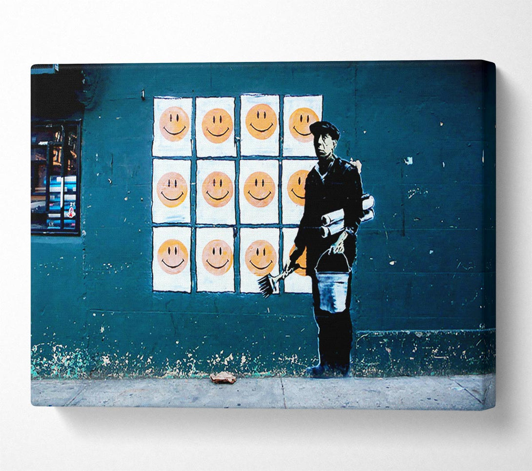  A Canvas Print of Banksy Smiley Face Posters Canvas Print