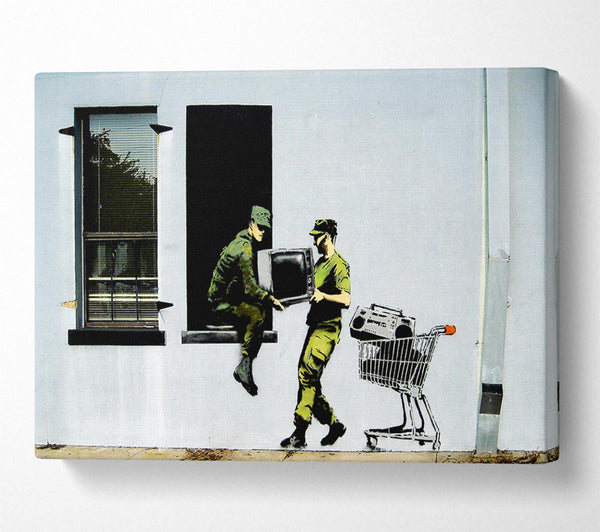  A Canvas Print of Banksy Soldier Heist Canvas Wall Art