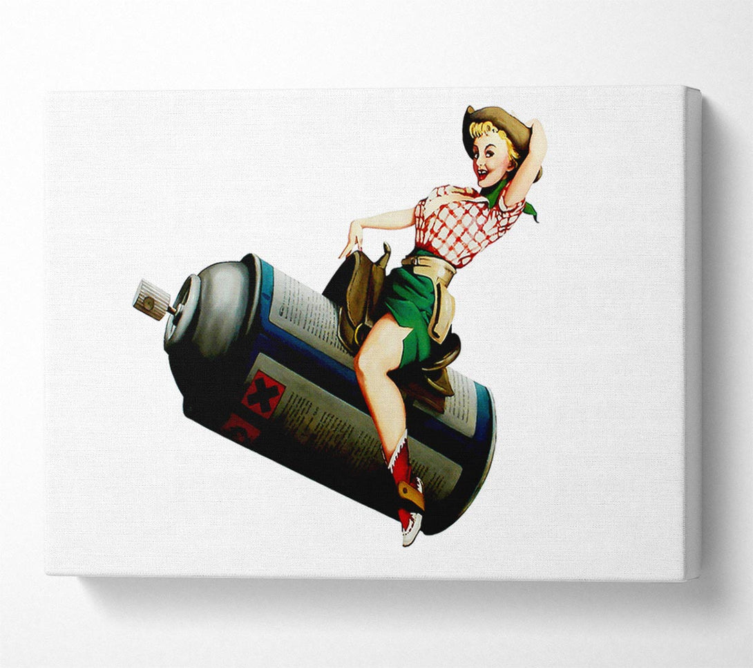  A Canvas Print of Banksy Spray Can Cowgirl Canvas Art