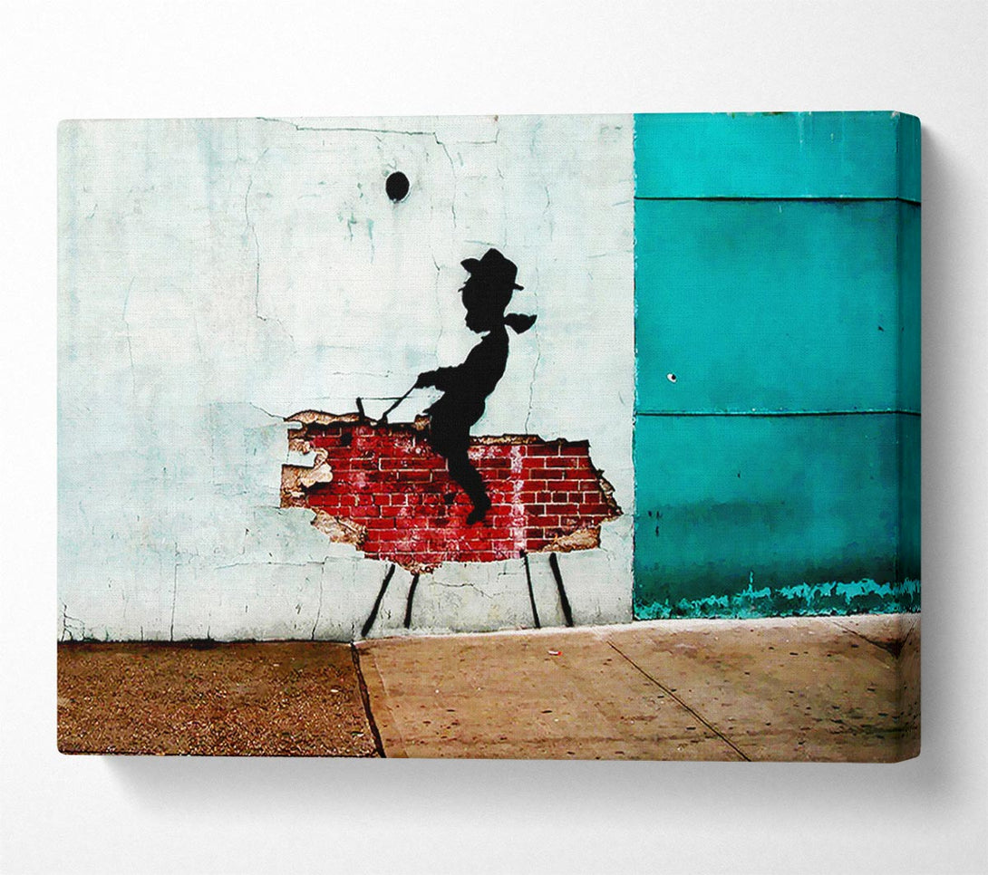  A Canvas Print of Banksy Texas Cowboy Canvas Print
