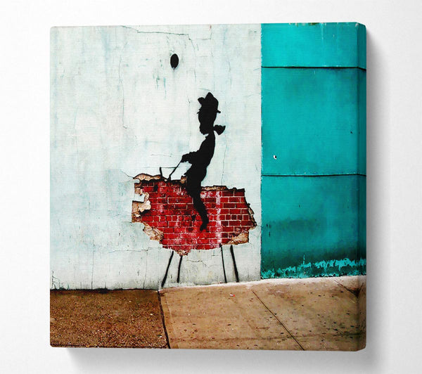 Picture of Texas Cowboy Square Canvas Wall Art
