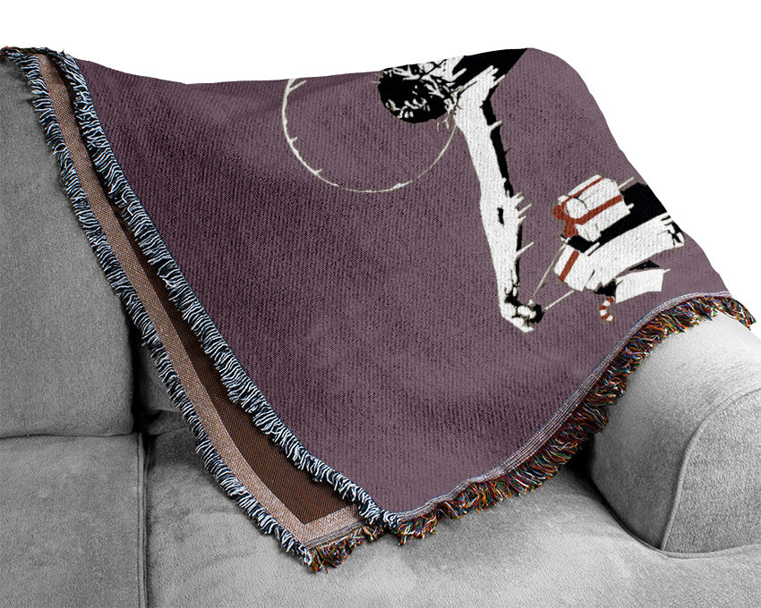 Thank Christ For Shopping (Portrait) Woven Blanket
