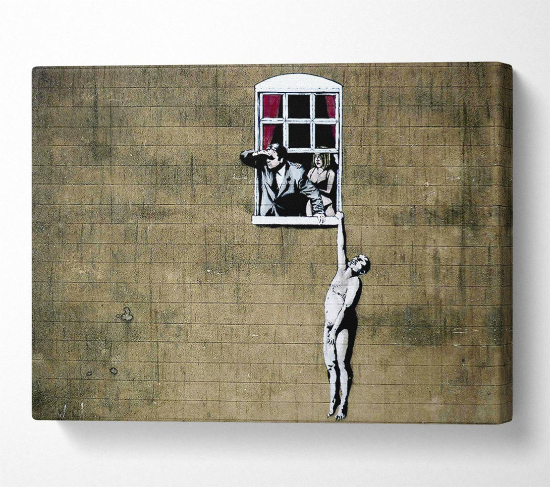  A Canvas Print of Banksy Window Lovers Original Canvas Print