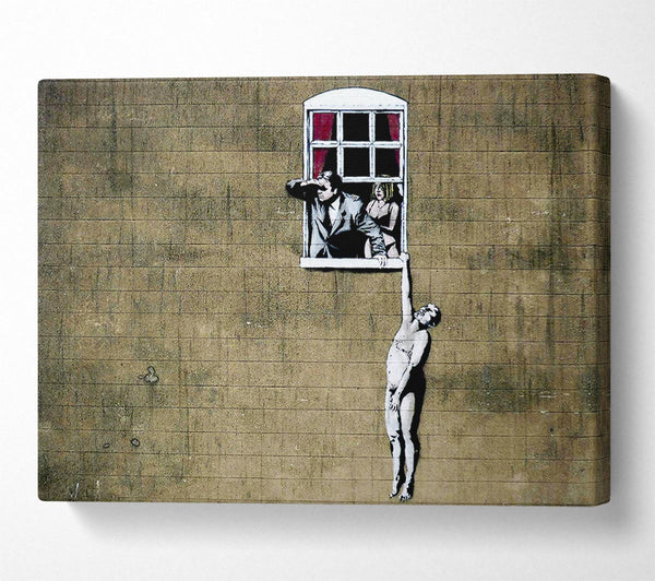  A Canvas Print of Banksy Window Lovers Original Canvas Print