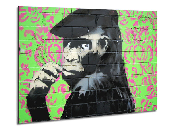 Monkey Cap Metal Print