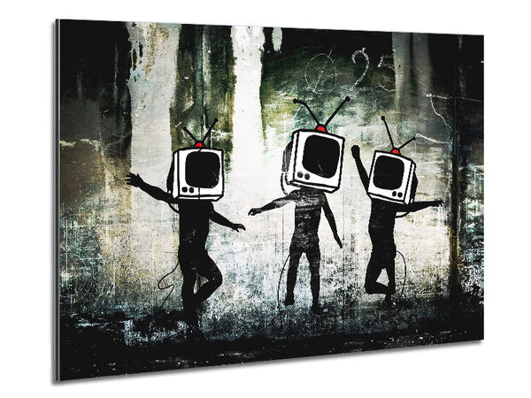 Banksy Tv Kids Metal Print