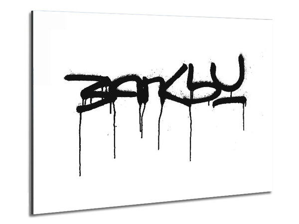 Banksy White Metal Print