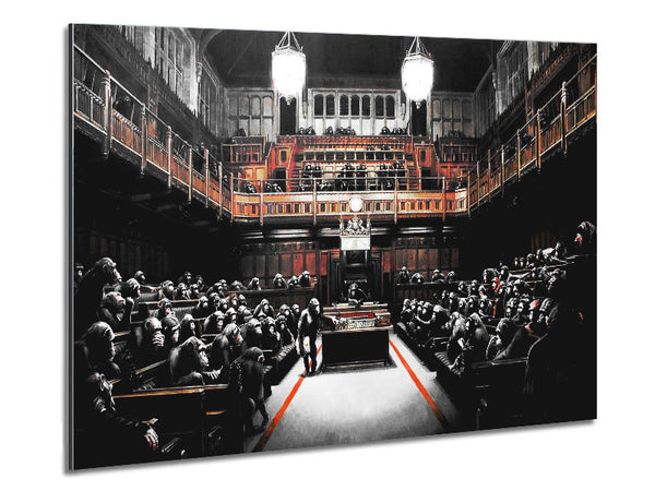 Chimps Houses Of Parliament Metal Print