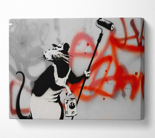  A Canvas Print of Banksy Graffiti Rat Removal Canvas Print