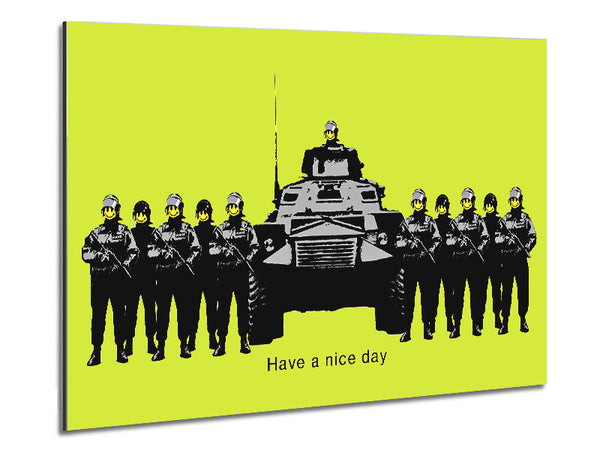 Have A Nice Day Lime Metal Print