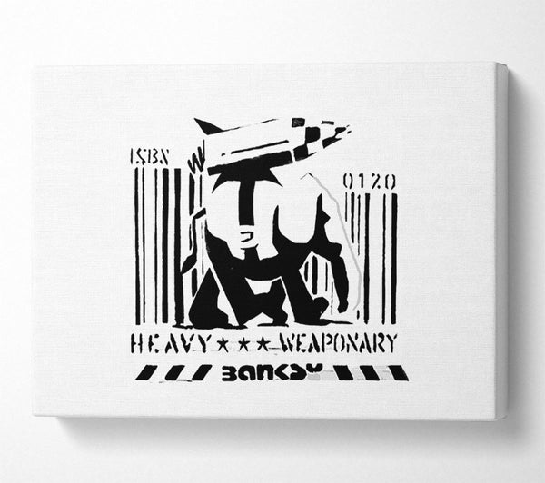  A Canvas Print of Banksy Heavy Weaponary White Canvas Print