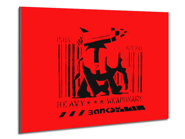 Heavy Weaponry Red Metal Print