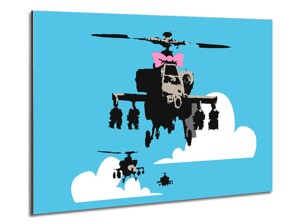 Hellicopter Bow Blue Metal Print