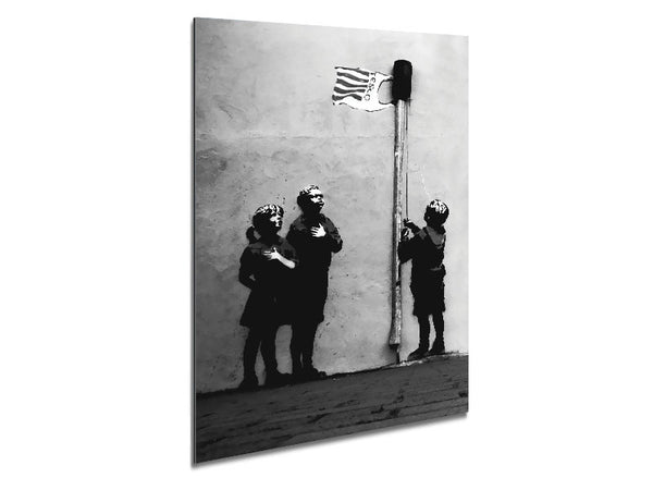 Homage To The Tesco Flag B n W Metal Print
