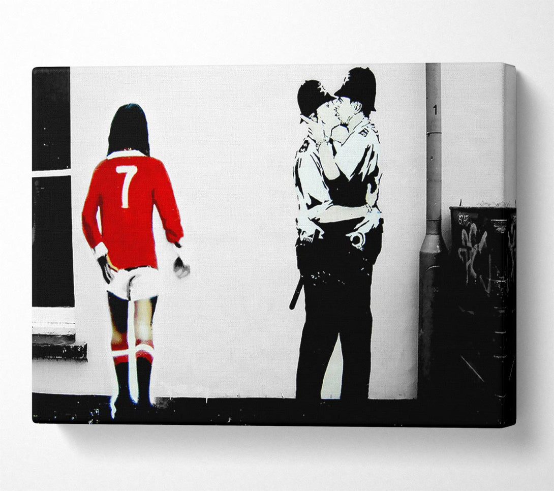  A Canvas Print of Banksy Kissing Coopers Football Canvas Art
