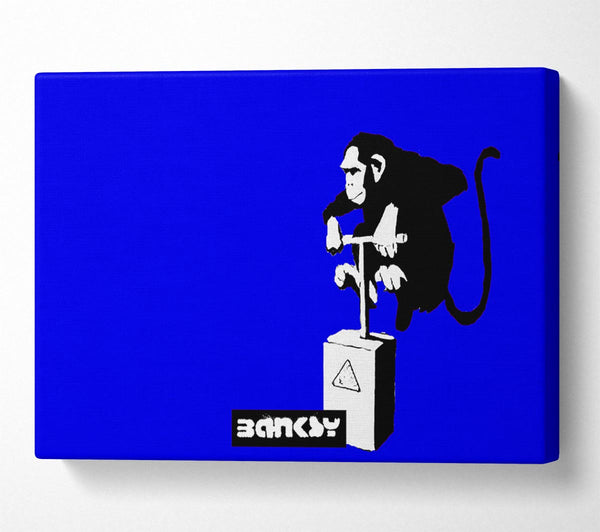  A Canvas Print of Banksy Monkey Detonator Blue Canvas Art