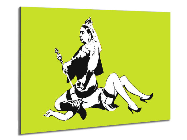 Queen Elizabeth Legs Lime Metal Print
