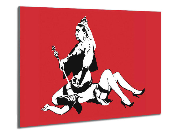 Queen Elizabeth Legs Red Metal Print