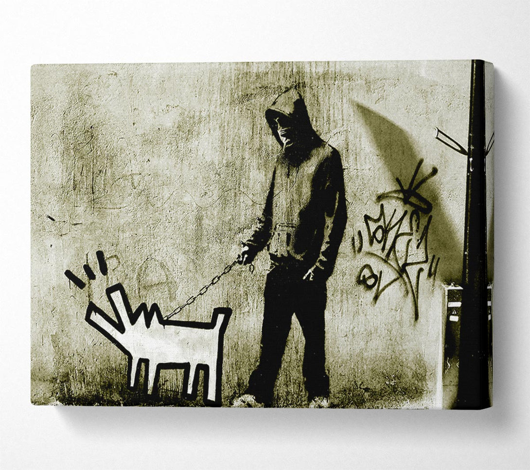  A Canvas Print of Banksy Haring Dog Canvas Wall Art