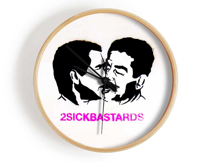 Two Sick White Clock - Wallart-Direct UK