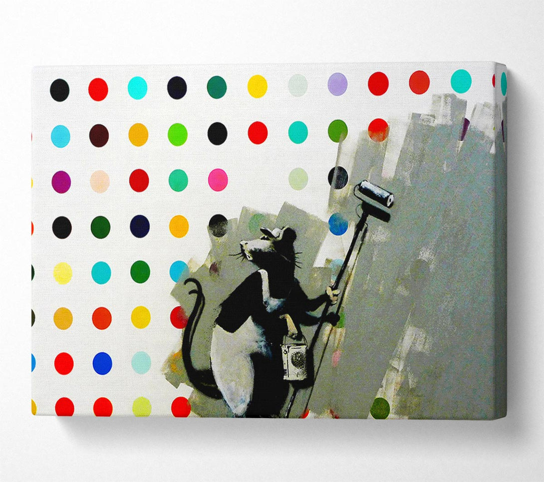  A Canvas Print of Banksy We Love Grey Rat Canvas Wall Art