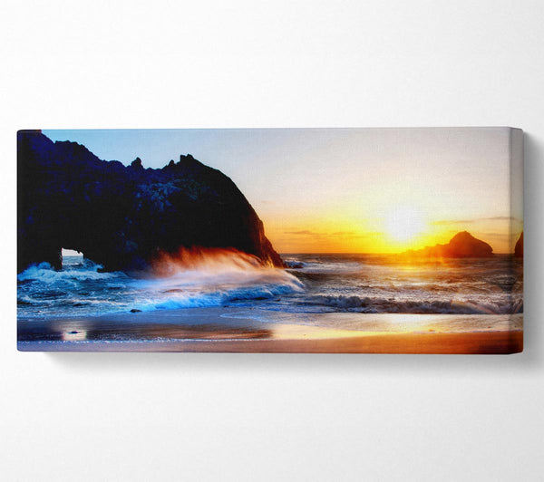 Ocean Waves At Sunset