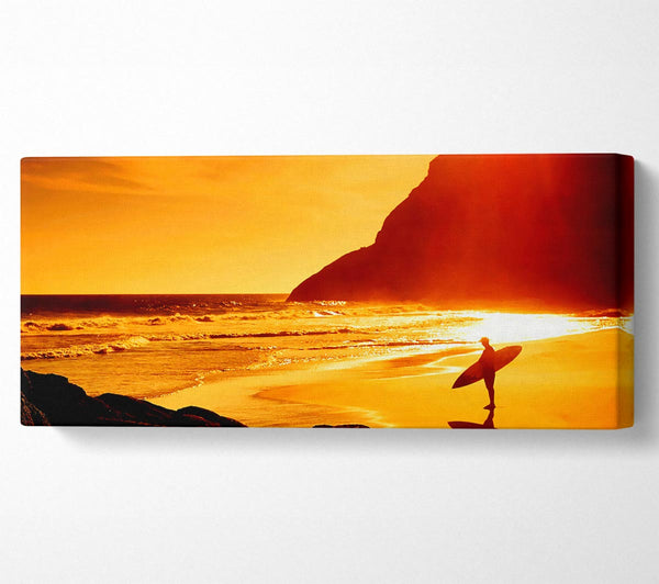 Surfer At Dawn Orange