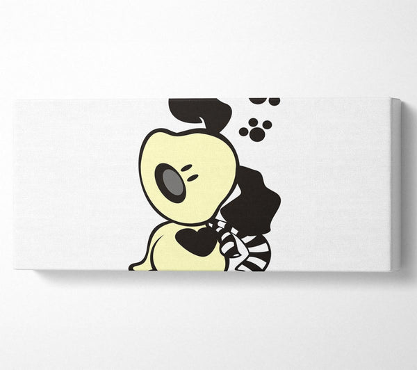 Dog Paw Print Scarf White