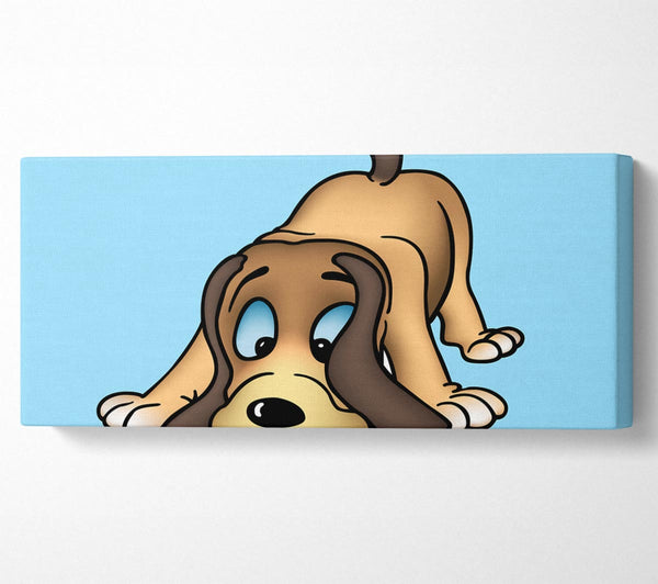 Dog Sniffing Baby Blue