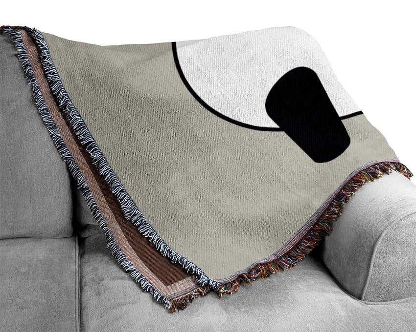 Happy Cartoon Sheep Lilac Woven Blanket