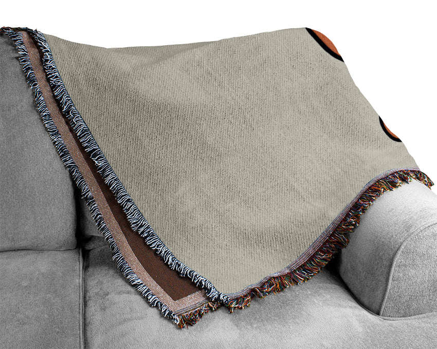Happy Dog Cartoon With Tongue Out Lilac Woven Blanket