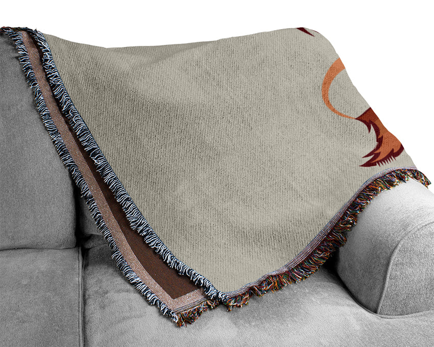 Happy Lion Lilac Woven Blanket