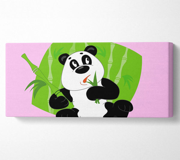 Panda Eating Bamboo Pink