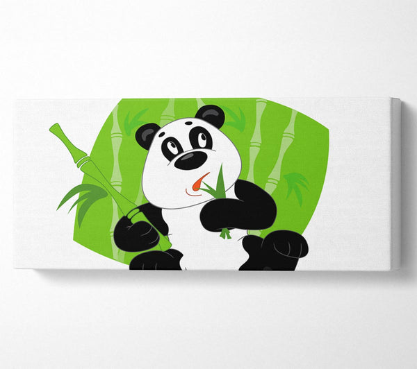 Panda Eating Bamboo White