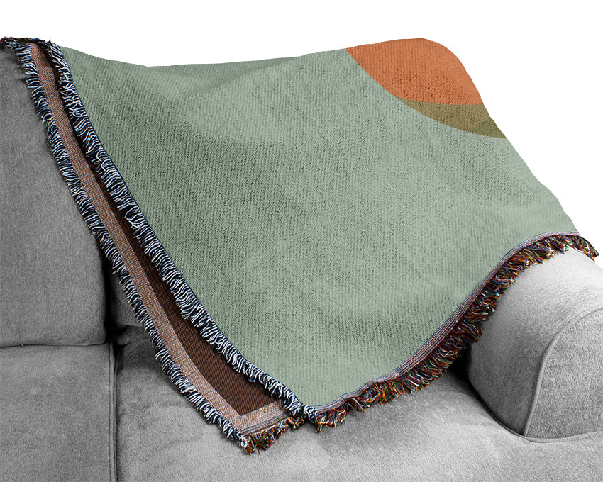 Red Spot Bird Baby Blue Woven Blanket
