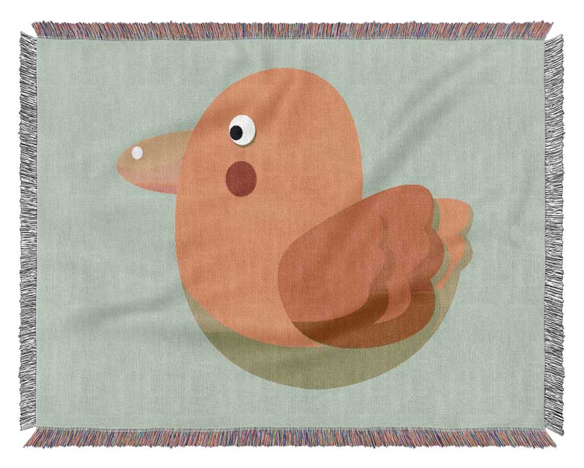 Red Spot Bird Baby Blue Woven Blanket