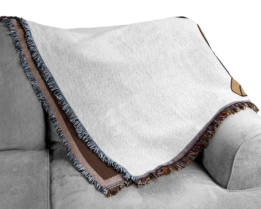 Sad Lion Pink Woven Blanket