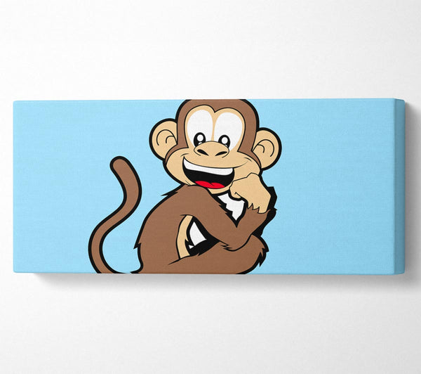 Sitting Monkey Smiling Baby Blue