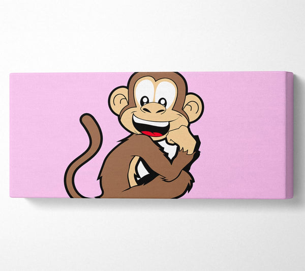 Sitting Monkey Smiling Pink