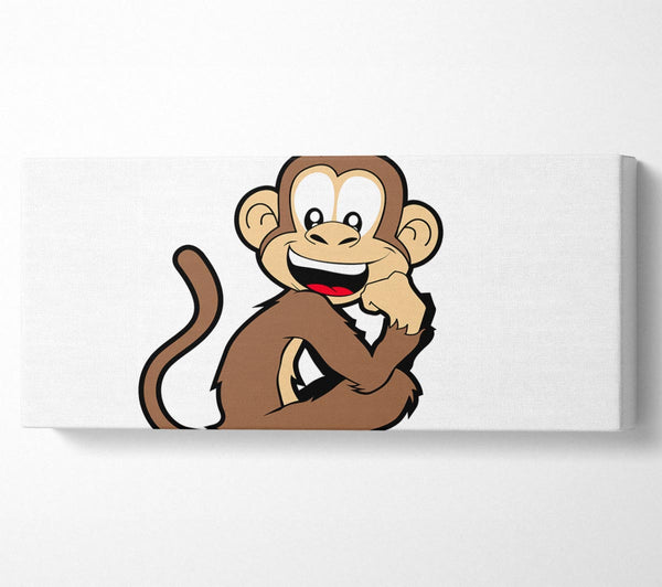 Sitting Monkey Smiling White