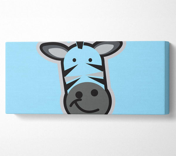 Smiling Zebra Face Baby Blue