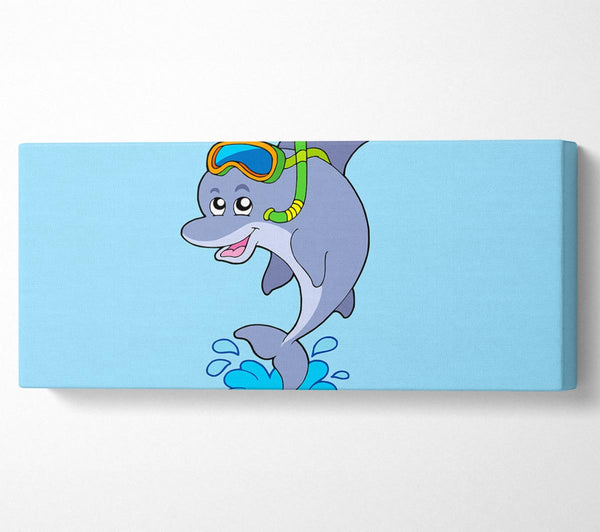 Snorkeling Dolphin Baby Blue