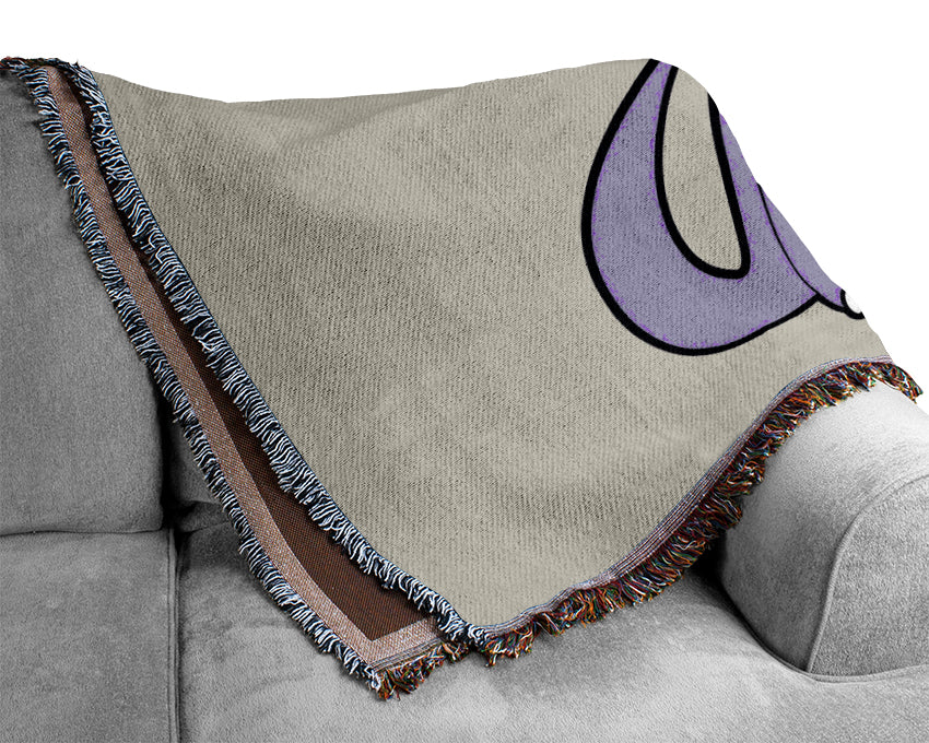 Tall Dinosaur Lilac Woven Blanket