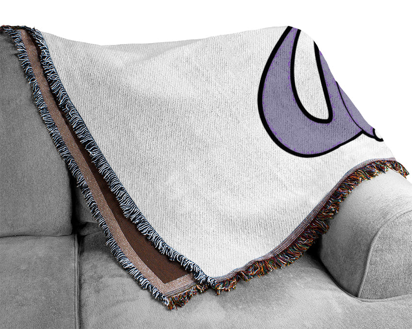 Tall Dinosaur White Woven Blanket